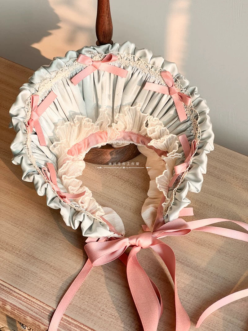 MAID - Elegent Lolita Bonnet Black Ribbon BNT