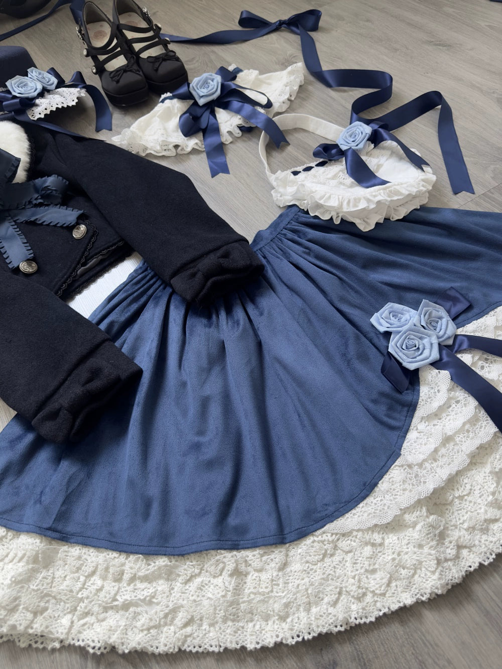 LeMiroir - Winter Solstice - Elegant Lolita Hat, Detachable Collar, Handbag 44088:794398