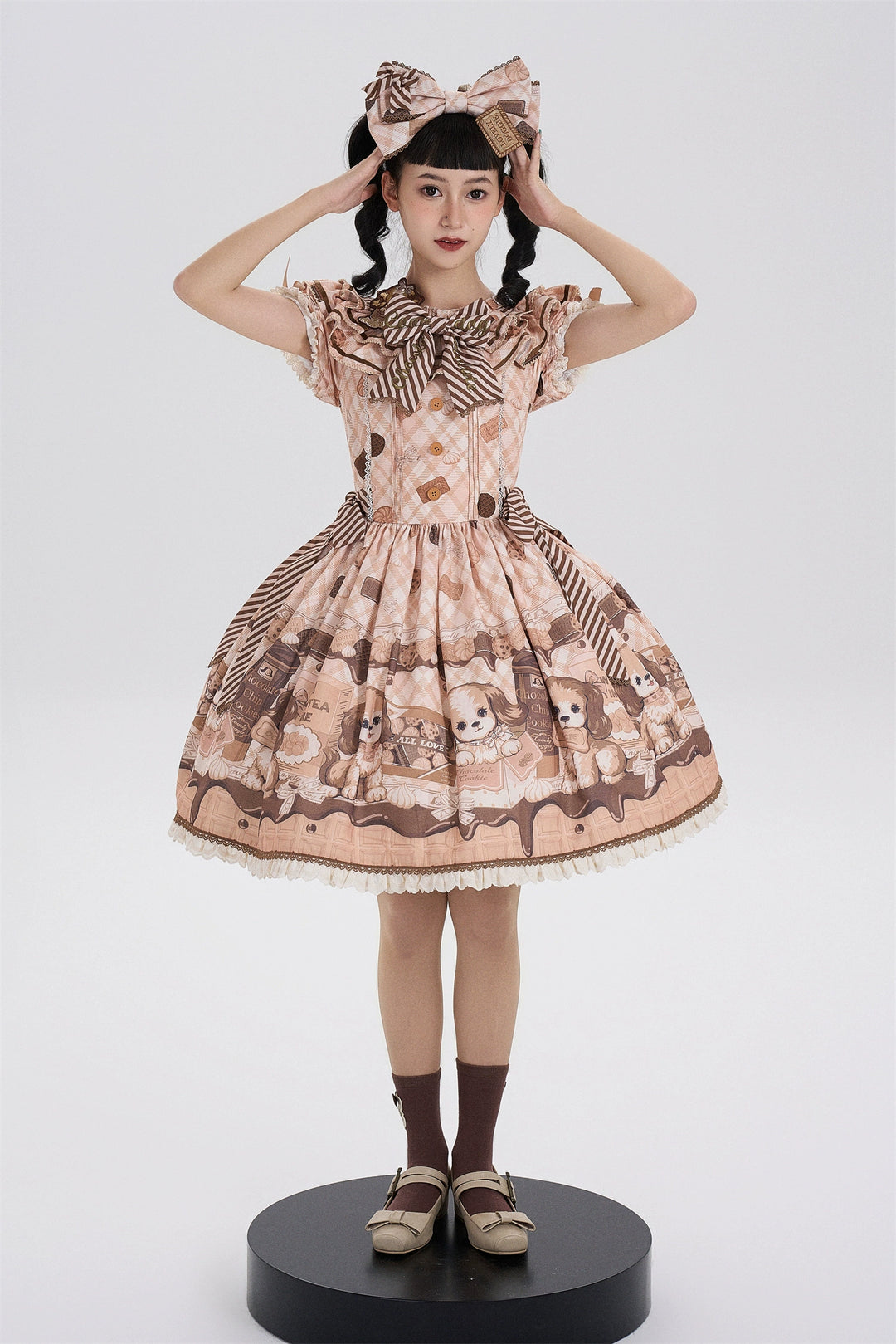 Babyblue~Dog Bakery~Old School Lolita OP Dress Sweet Dress with Accessories