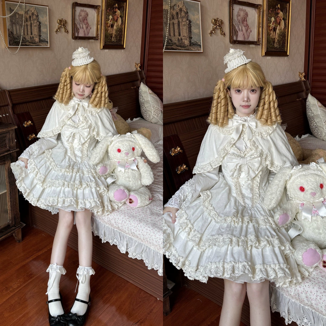 To Alice~Dear dolls~Old School Lolita Three-Tiered Suspender Dress Set   