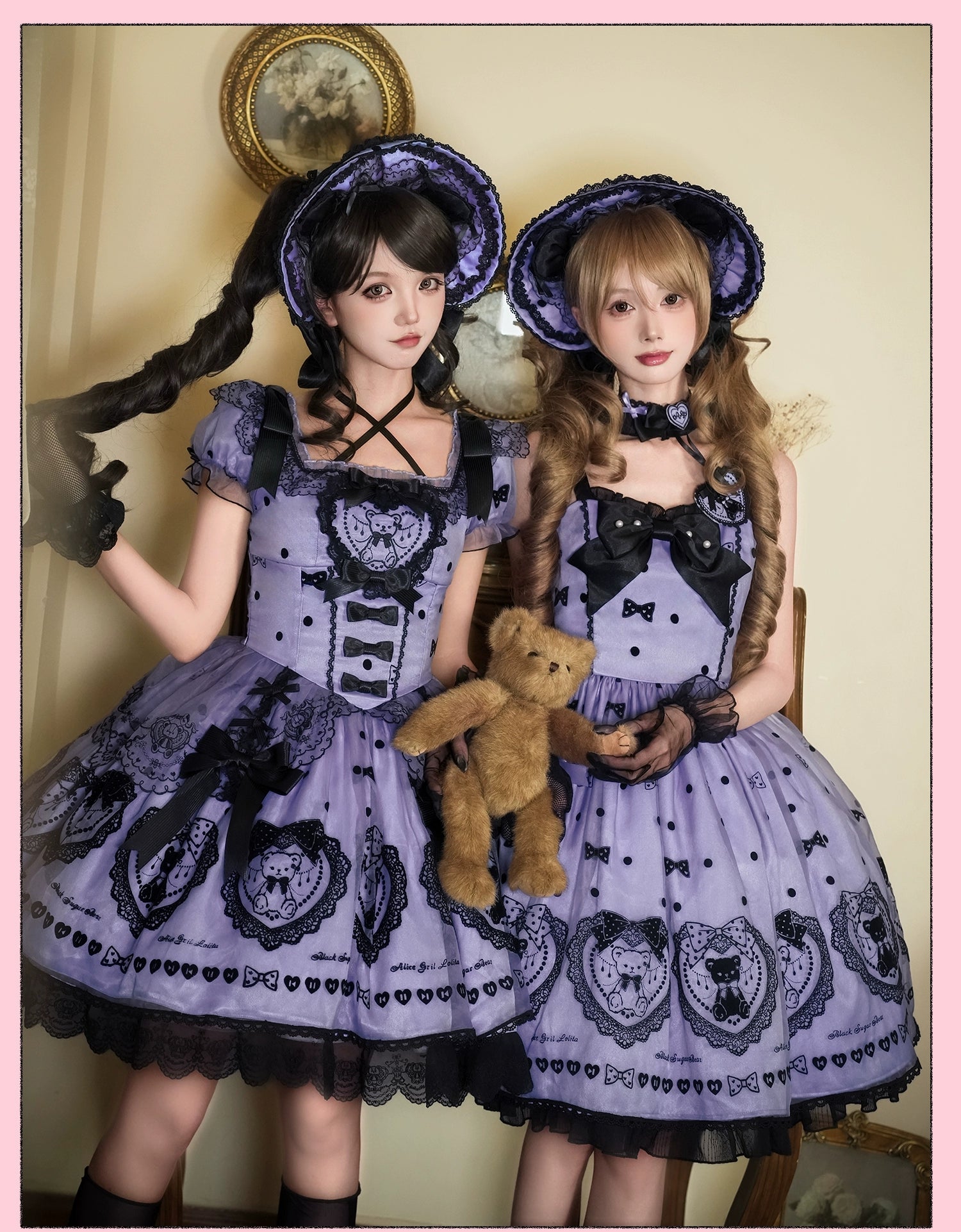Alice Girl - Brown Sugar Bear - Printed Sweet Lolita Dress, Multiple Styles 43697:783232