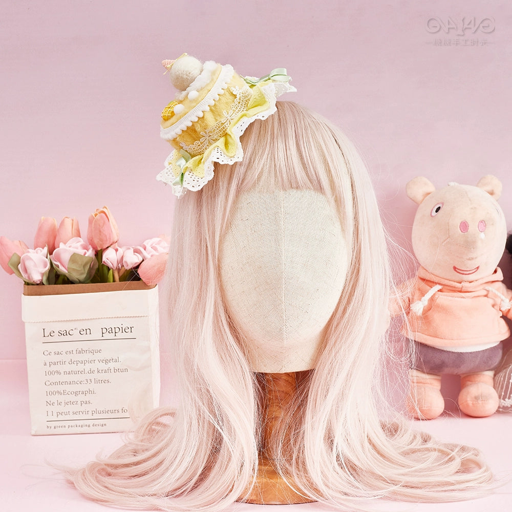 Handmade Sugar Time~Sweet Lolita Cake Hat Hair Accessory Chocolate Clip