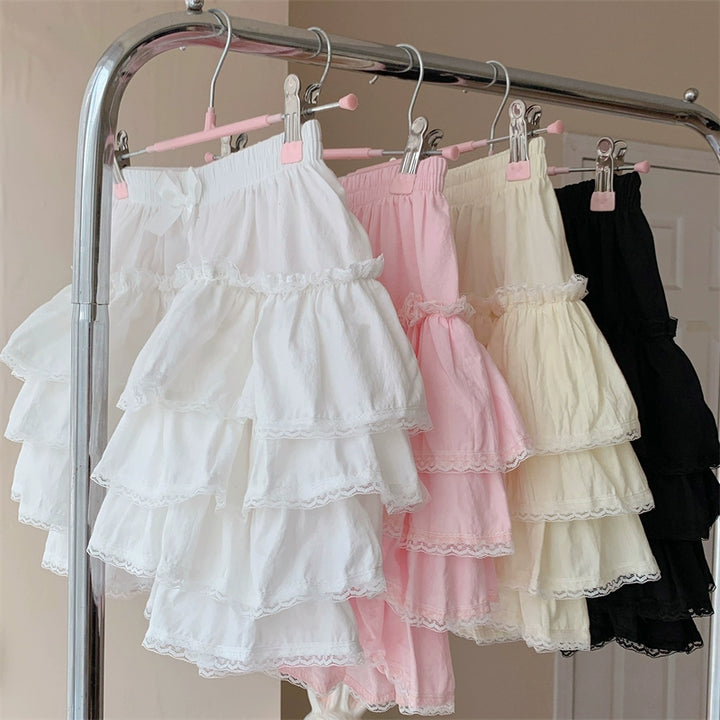 Sugar Girl~Cotton Lolita Bloomer Loose Ruffled Hem Petticoat Multicolors   