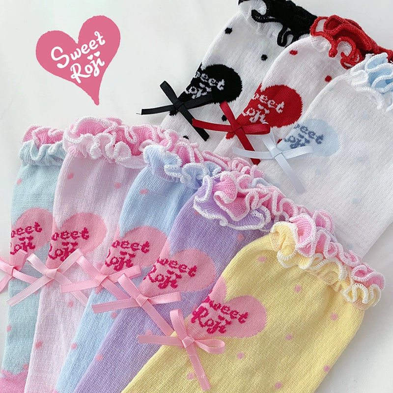 Roji Roji~Sweet Lolita Socks Cute Lolita Short Socks With Polka Dot   