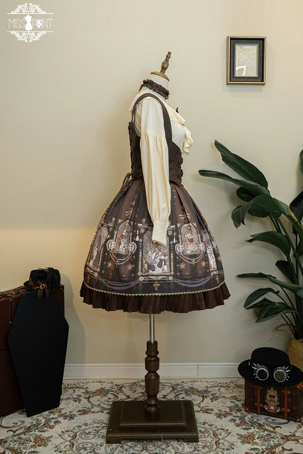 (BFM)Miss Point~Demon Hunting Notes~Gothic Lolita Cross Print Short Skirt   