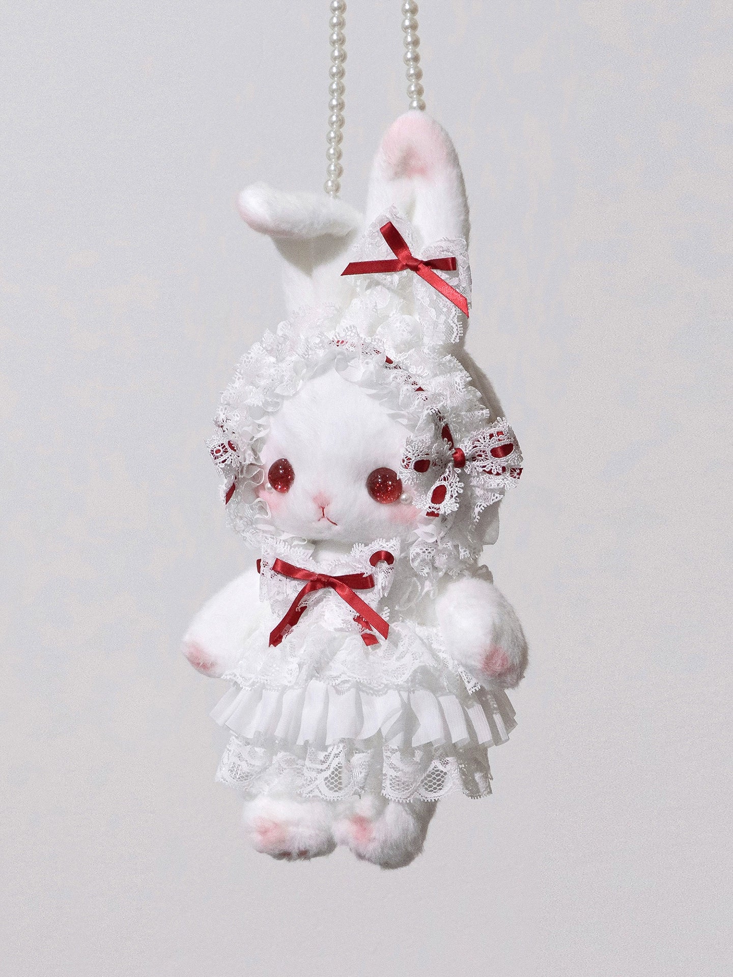 Bear Star - Plush Bunny Lolita Bag, Detachable Pearl Chains