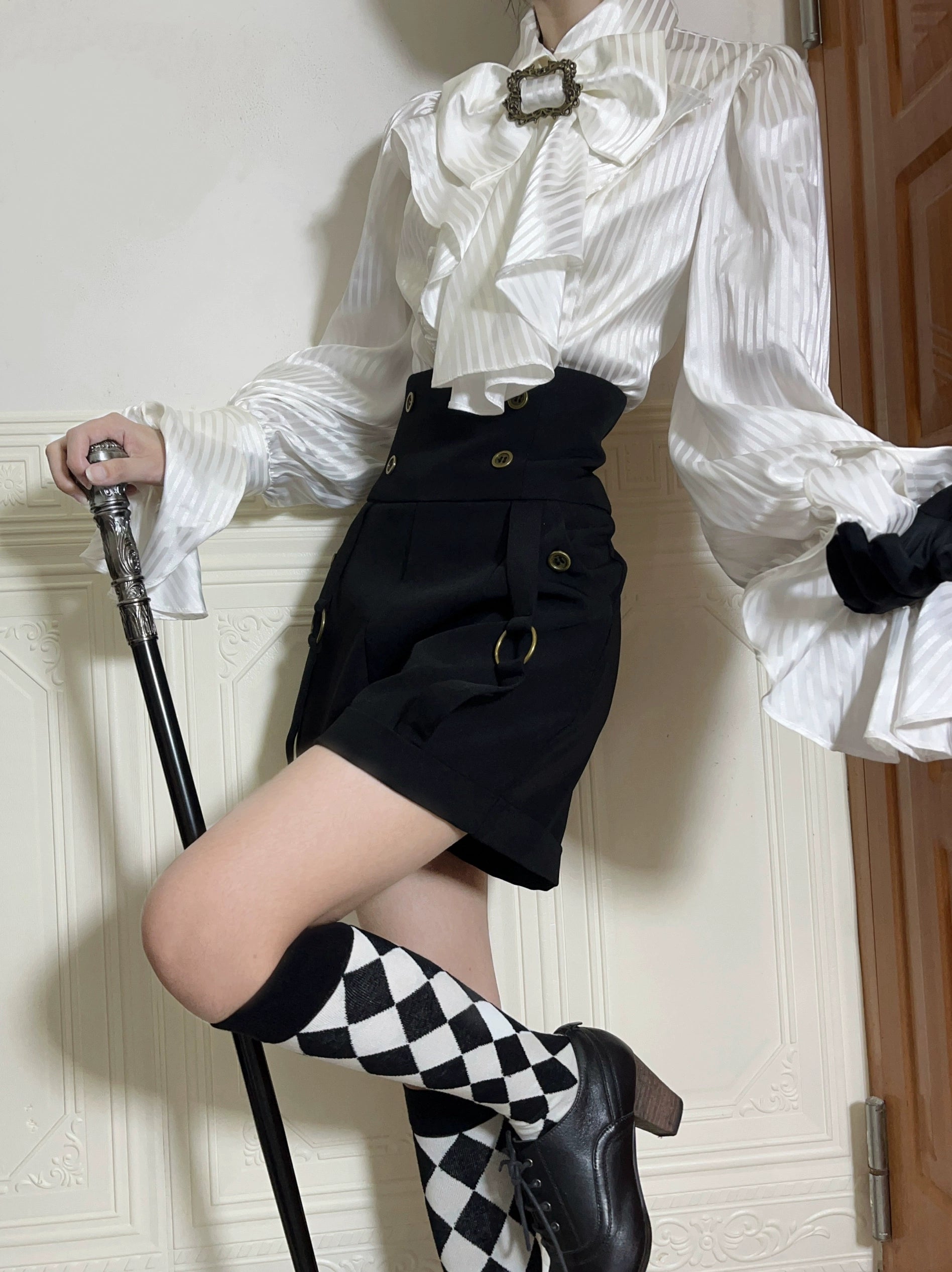 Gazing Galactic - Moonstone - Elegant Ouji Lolita Shirt Lolita Blouse Mutton Sleeve