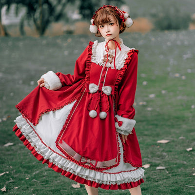 OCELOT~Sweet Lolita Red Cloak and Bag Christmas   