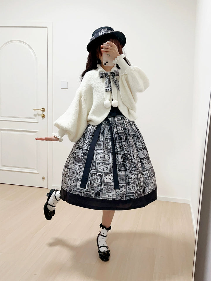 Miss Cube - Antique Label - Retro Lolita JSK Dress Print Daily Dress