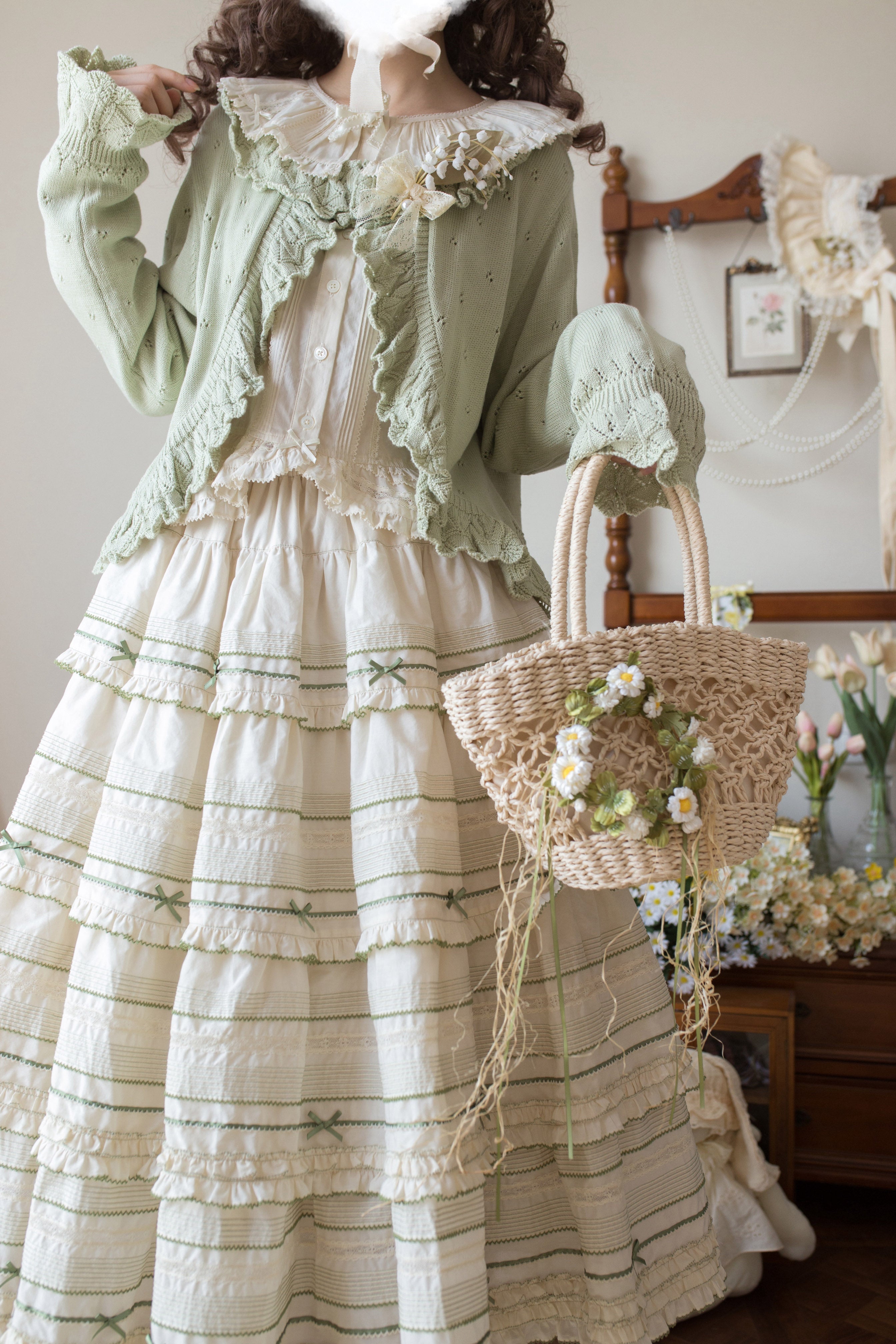 MIST - Nainai - Vintage Lolita Knitted Cardigan 44380:805976