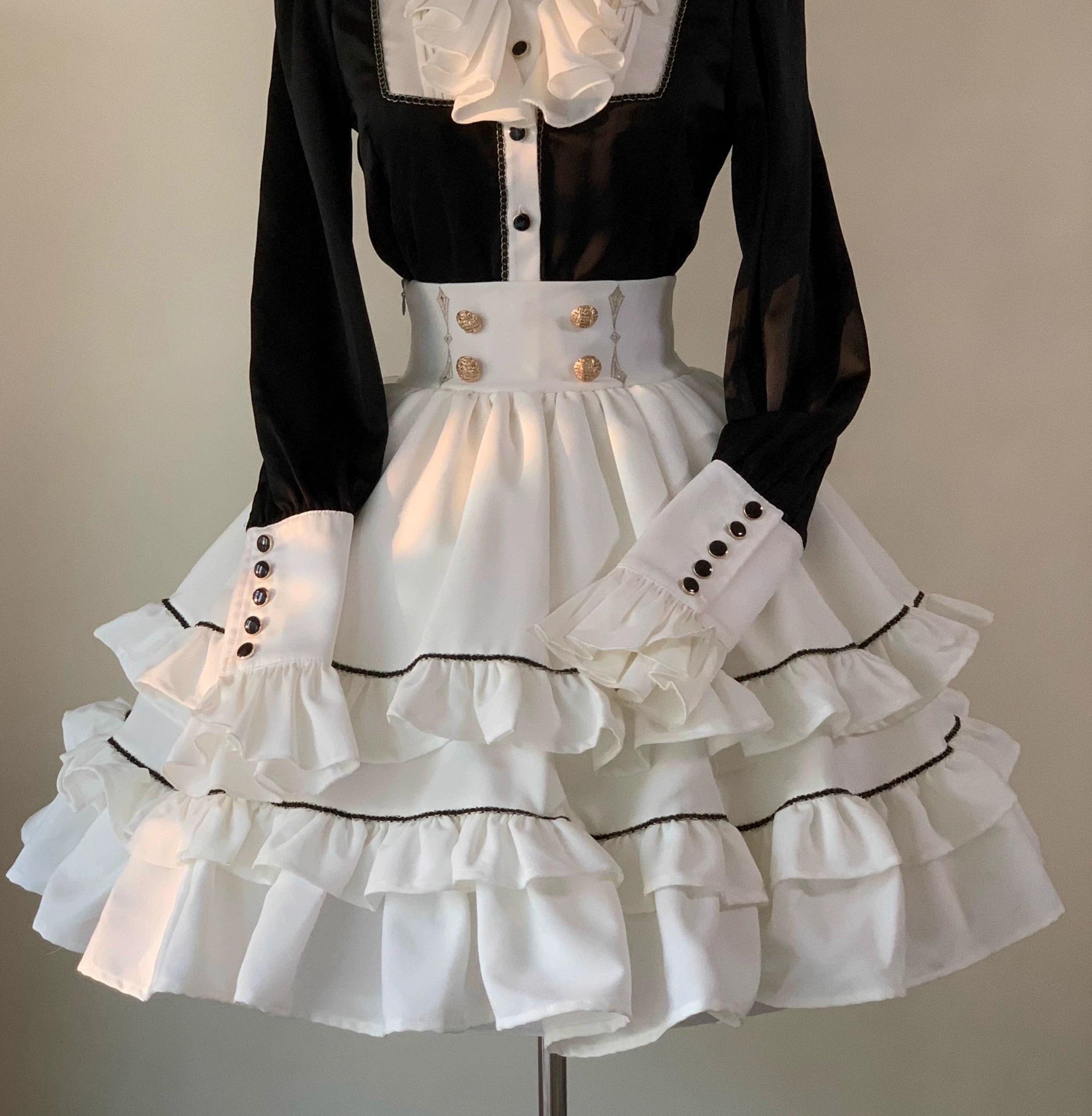 (BFM)SilentMars~Law of the Fallen Moon~Retro Lolita Vest Coat Suit Knight Style Skirt (2XL L M S XL) 33474:421184