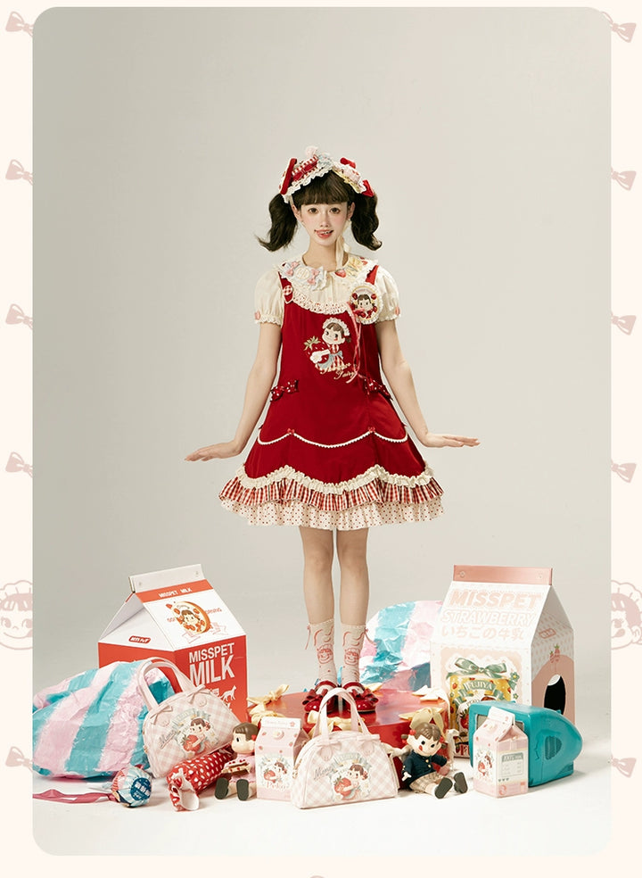 Summer Fairy~IP Collab Kawaii Lolita Dresses OP Home Wear Salopette Cardigan SK   