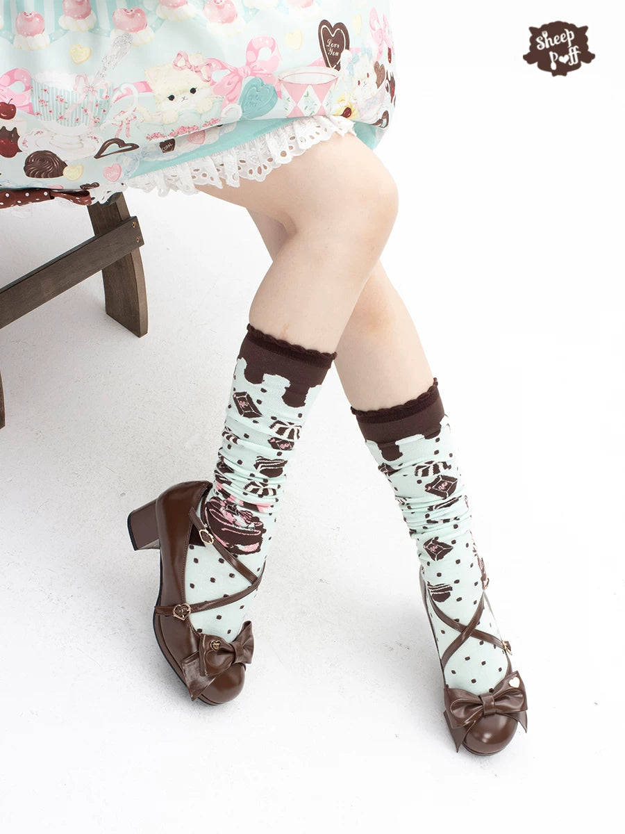 Miss Fondant - Sweet Lolita Cross Strap Shoes, Low & Mid Heels 45678:858794