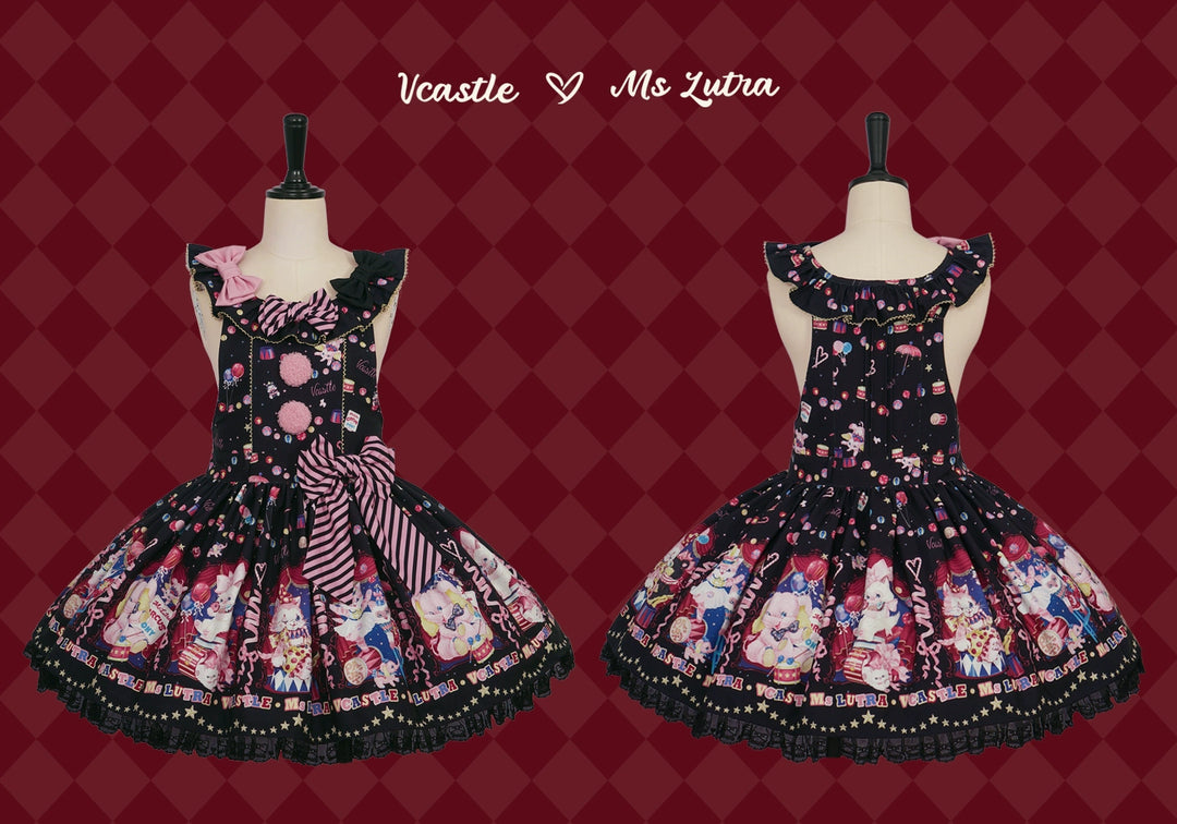 Vcastle~IP Collab Sweet Lolita Salopette and SK Size S black salopette only