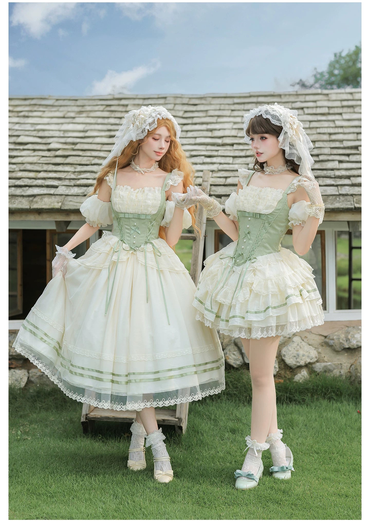 Unfailing - Classic Lolita Bow Jacquard Corset JSK Dress 45632:856685