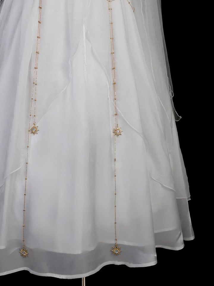 Cornfield Lolita~Divine~Elegant Greek Mythology Style Lolita JSK Irregular Hem White JSK Dress   