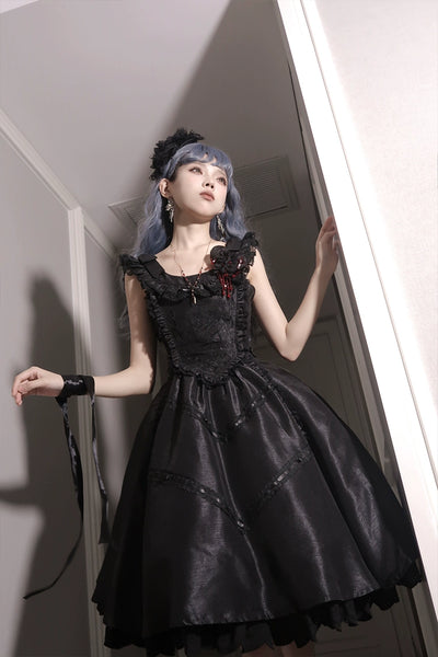 LittlePlum~Gothic lolita JSK Dress Solid Color S Black · JSK 