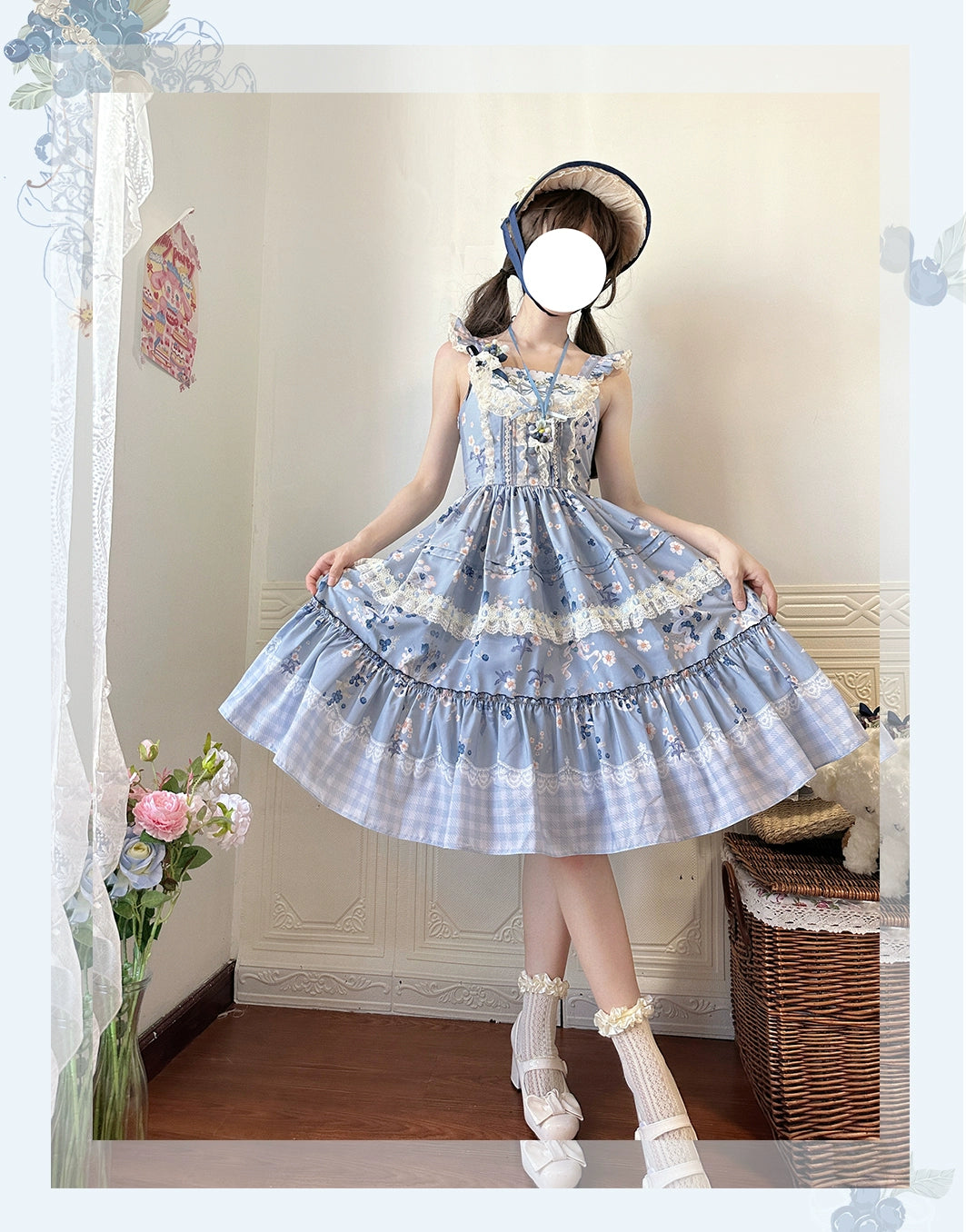 Mieye~Senyu Blueberry~Elegant Lolita Dress Daily Lolita JSK   