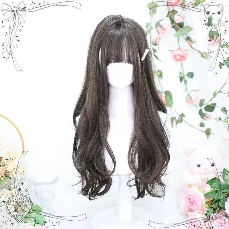 Dalao Home~Lolita Long Curly Natural Cold Brown Wig T44 cold brown  