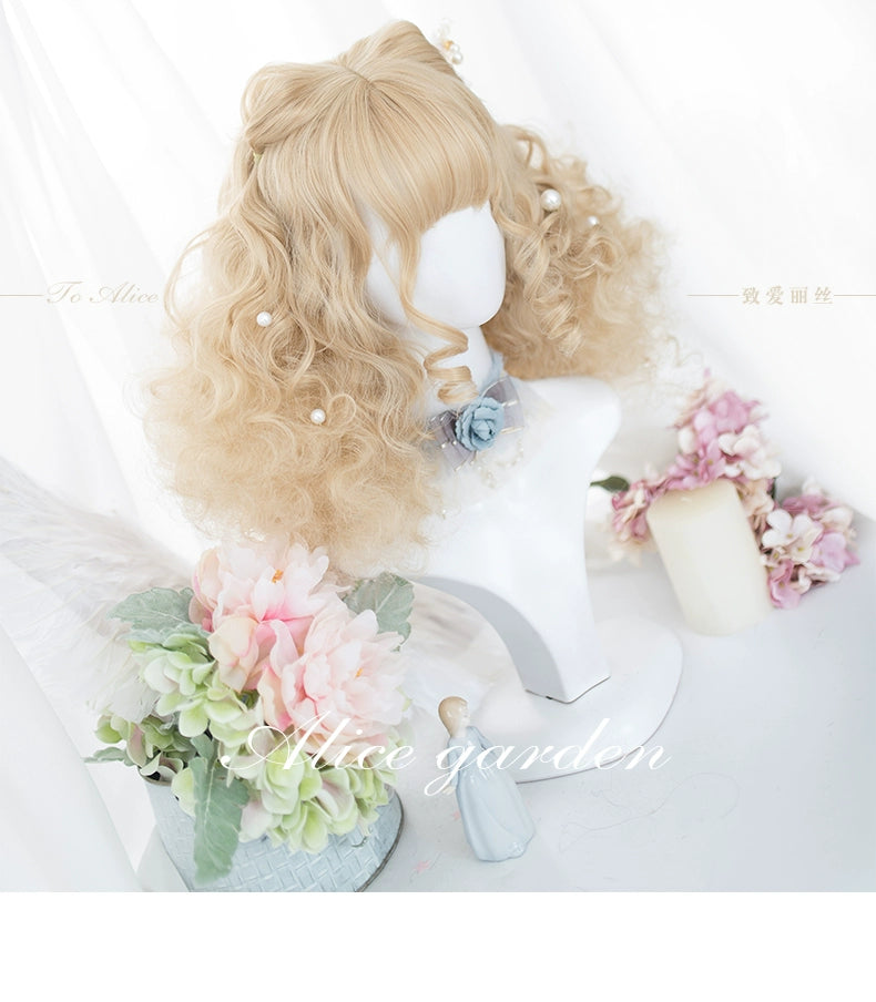 AliceGarden - To Alice - Daily Lolita Wigs Short Curly Sandy Blonde Wigs