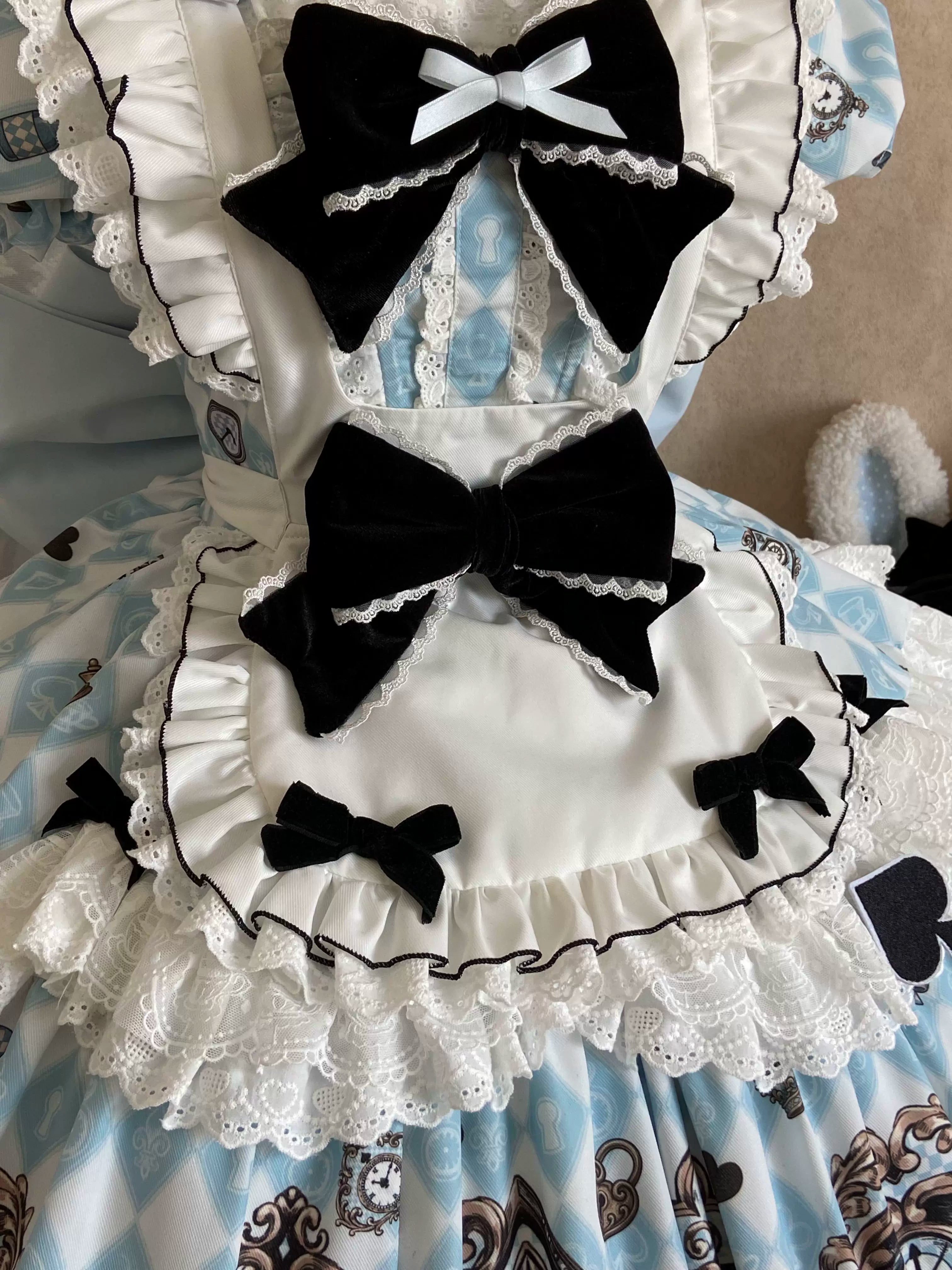 Unnamed Journey - Sweet Lolita Argyle Printed OP Dress with Bunny Details 45510:850388