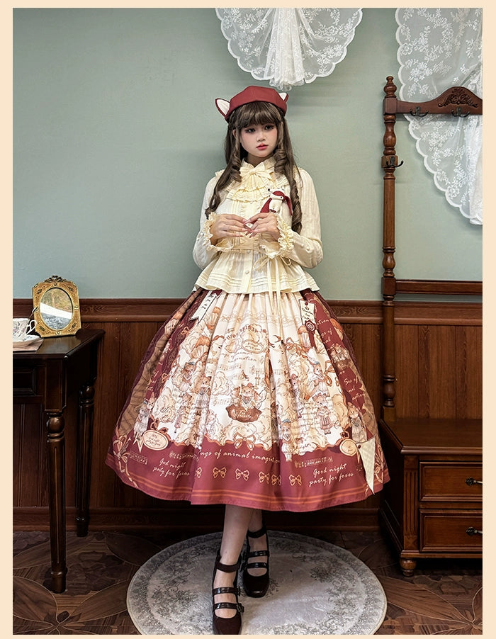 Alice Girl~Fox Band~Sweet Lolita Skirt Picture Book Style Dress