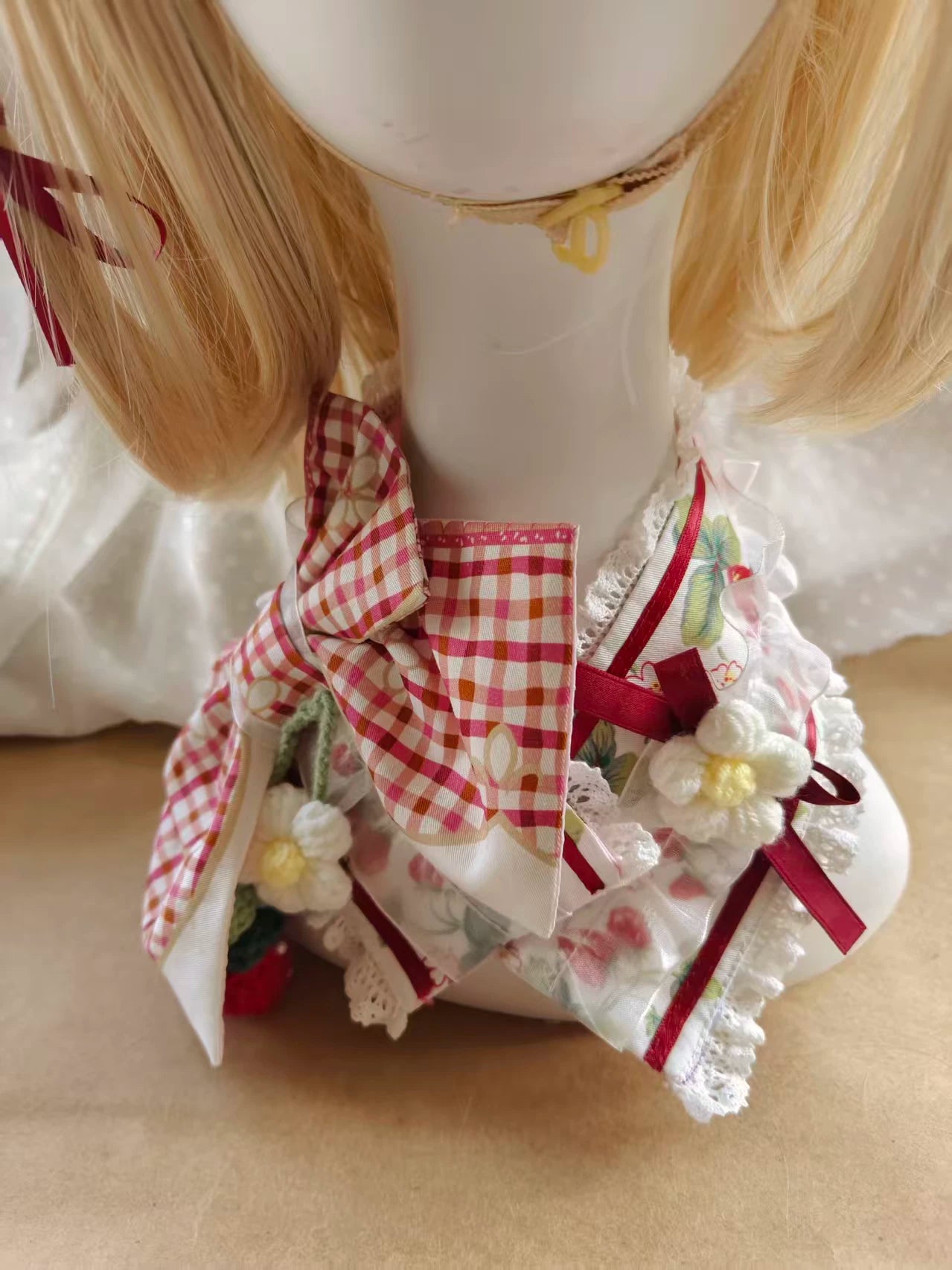 Cranberry and Lucky Clover - Cotton Sweet Lolita JSK Dress, Strawberry and Floral Print 45296:846330