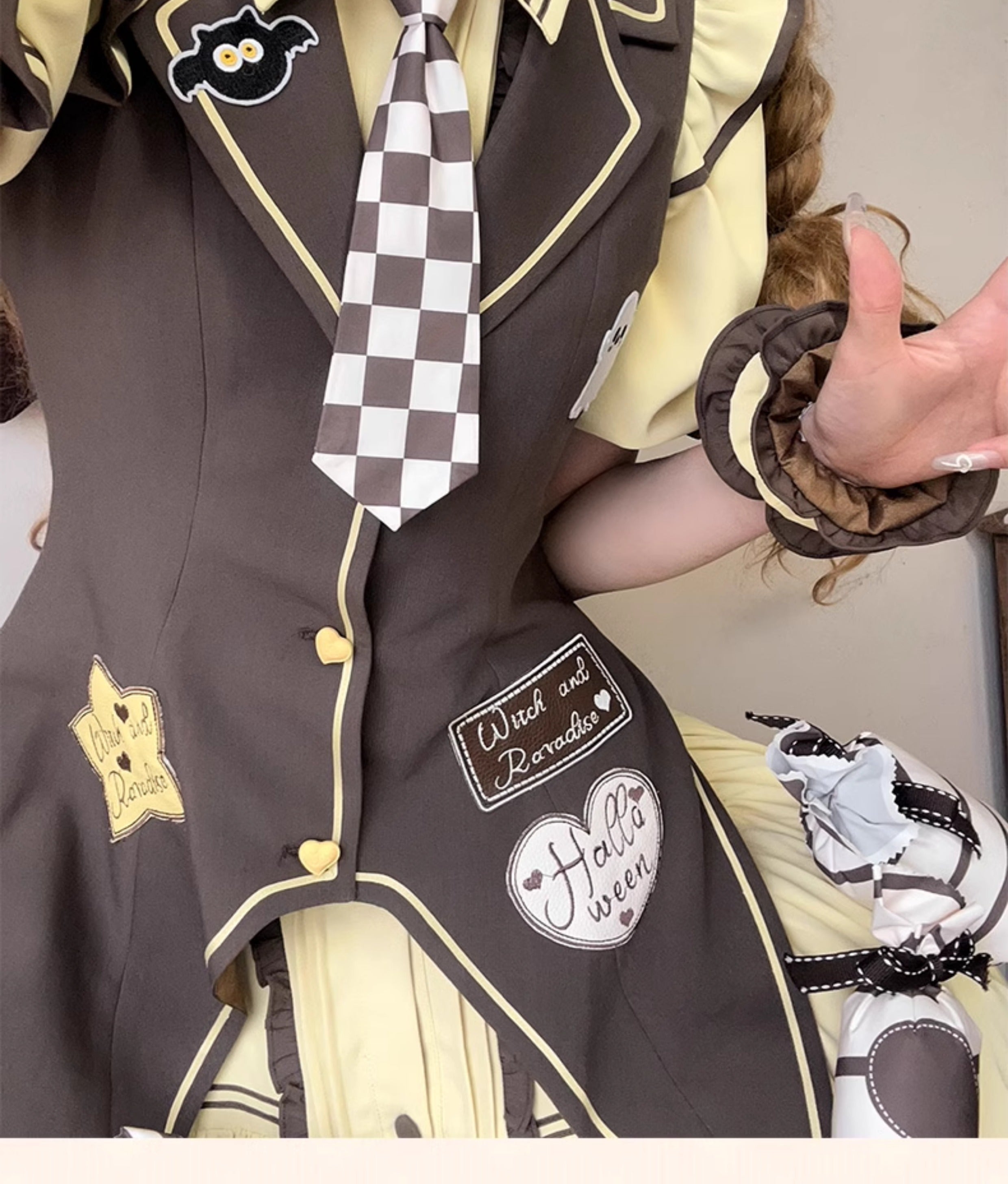 Piggy Bun- Witch Paradise - Kawaii Lolita OP Witch Themed Dress with Pointed Hem Vest