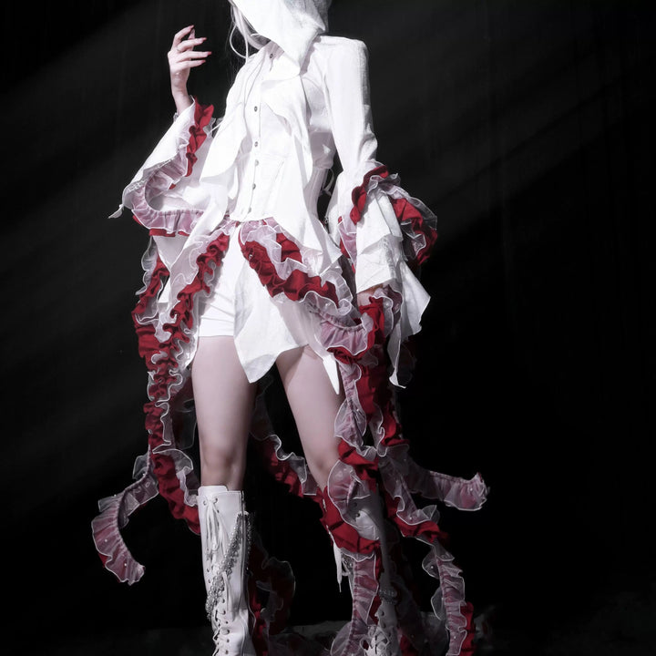 Camouflage Humanoid~Enigmatic Engulf~Ouji Lolita Shirt Tentacle-like Petticoat and Matching Blouse