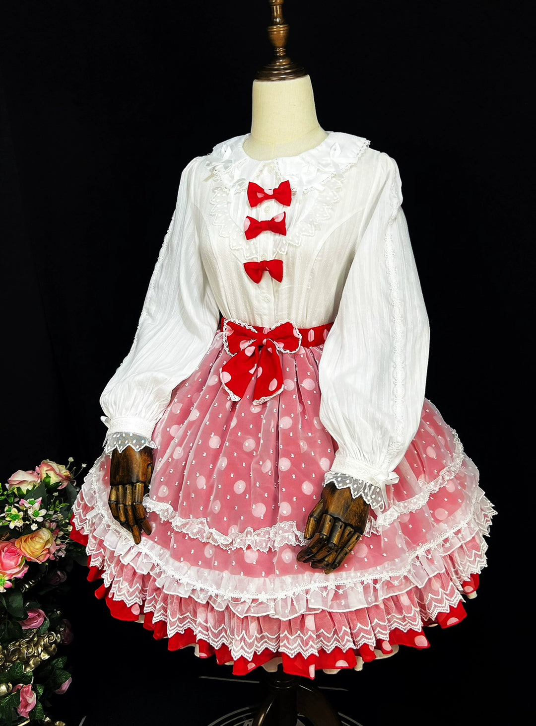 DMFS Lolita~Sweet Lolita Long Sleeve Shirt with Doll Collar   