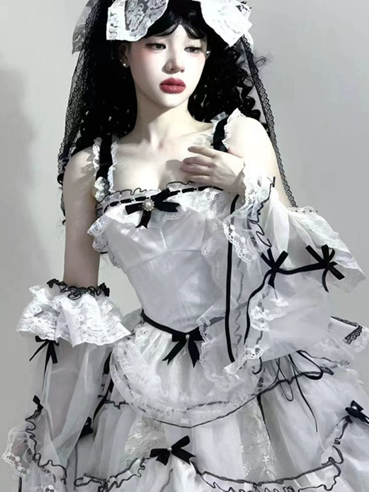 Daydream Whisper - Layered Poem - Wedding Sweet Plus Size Lolita JSK Dress Set 44159:797483