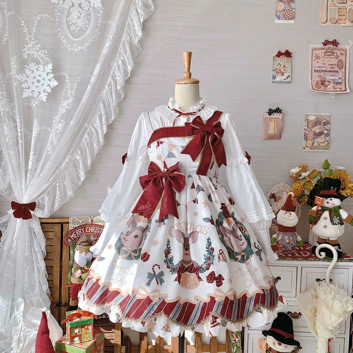 Frozen in time~Sweet Lolita Deer Print JSK for Christmas   