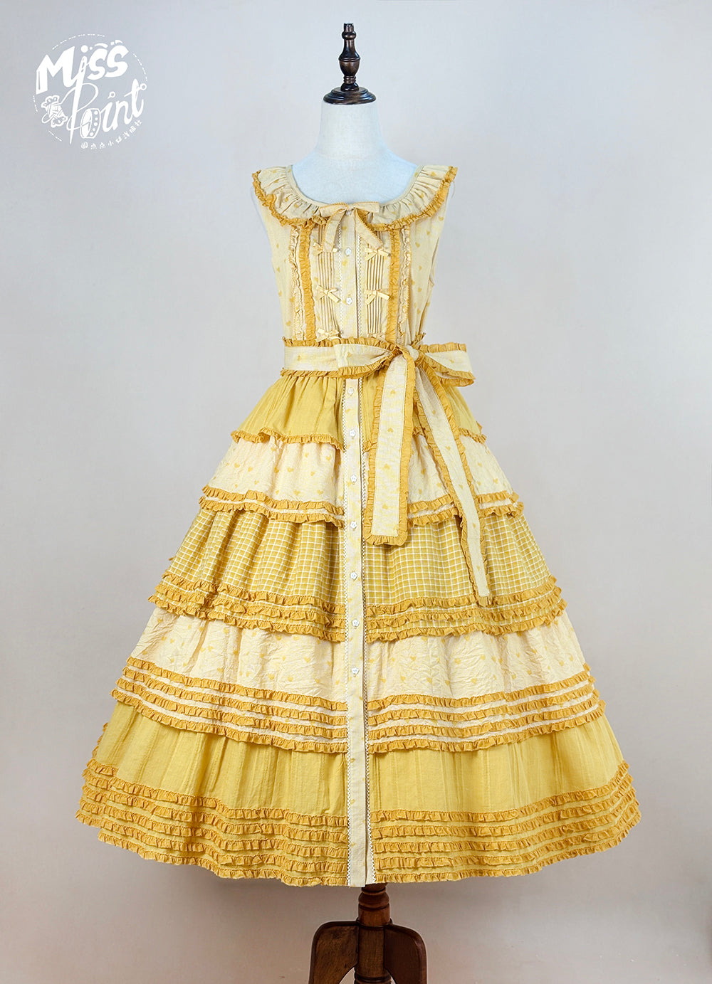 Miss Point~Garden Sunflower~Country Lolita JSK Five-Tiered Open Front Dress (2XL L M S XL XS) 42509:742437