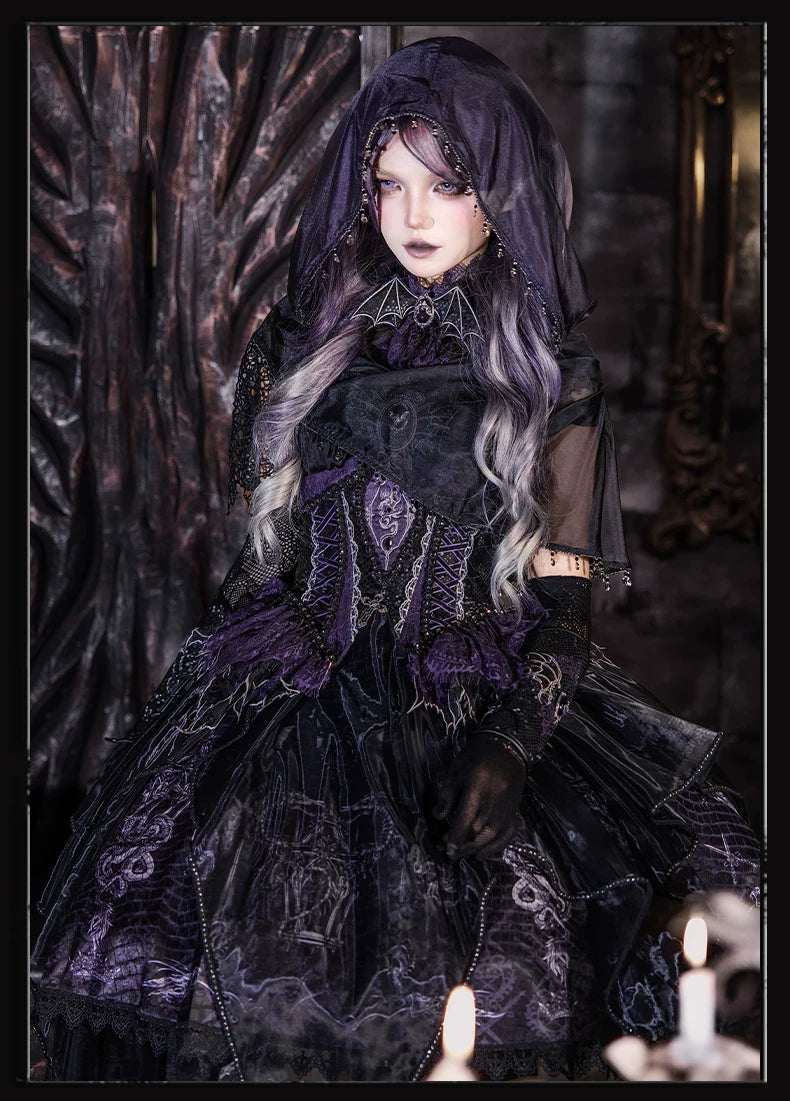 Bone Dragon - Gothic Lolita Corset JSK Dress Set with Embroidery (2XL L M S XL XS / Pre-order) 45654:856849