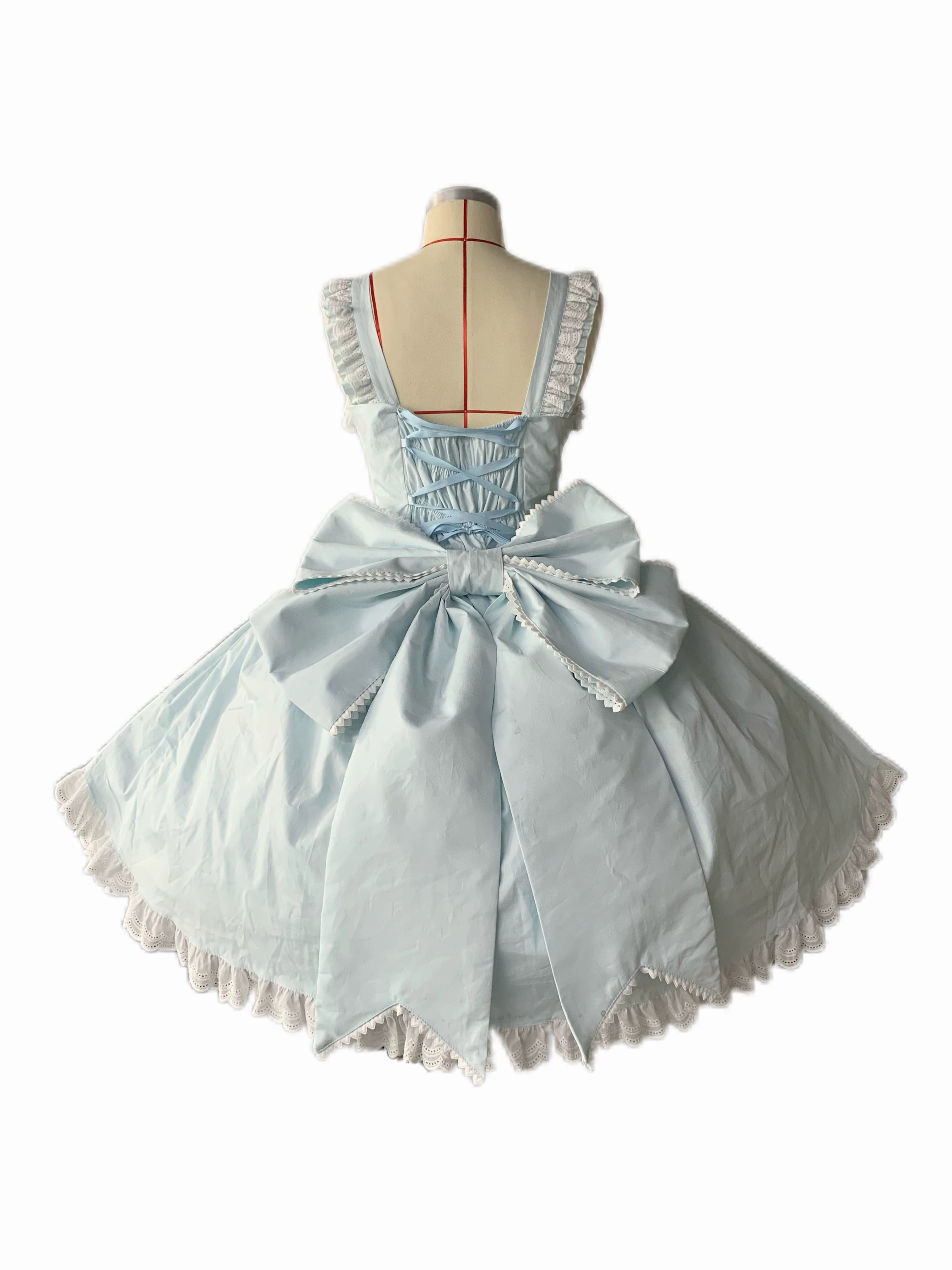 Chubby Cat Diary - Gryza - Plus Size Princess Lolita JSK, Cotton Tiered Ruffles