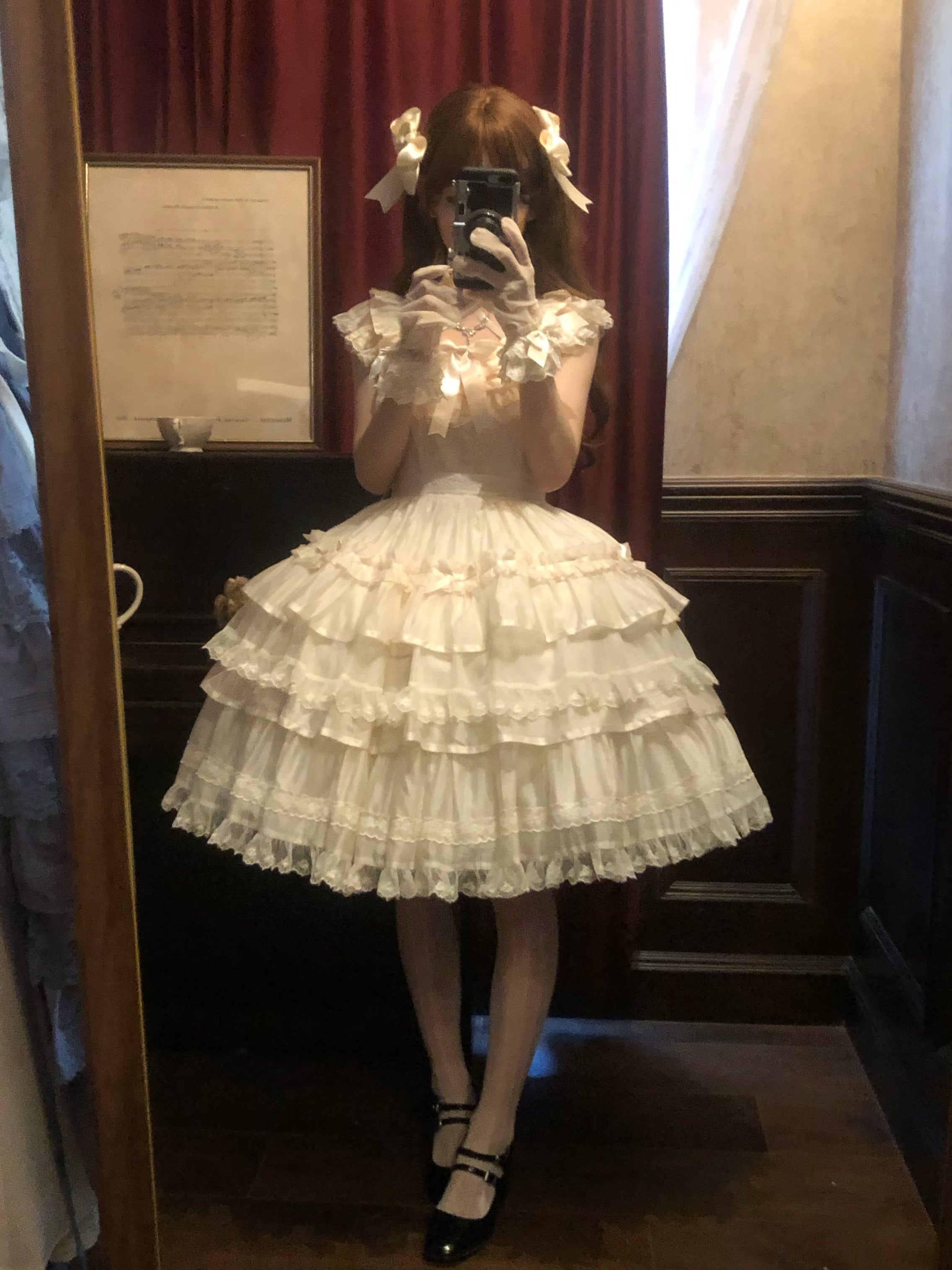 The Seventh Doll - Summer Evening Banquet - Sweet Lolita JSK with Tiered Ruffle Design and Hat 42722:750937