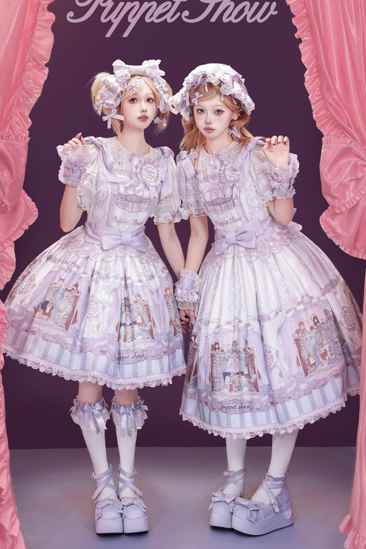 ZUOlanrichen~Puppet Show~Sweet Lolita JSK Dress Puff Sleeves Lolita Shirt   