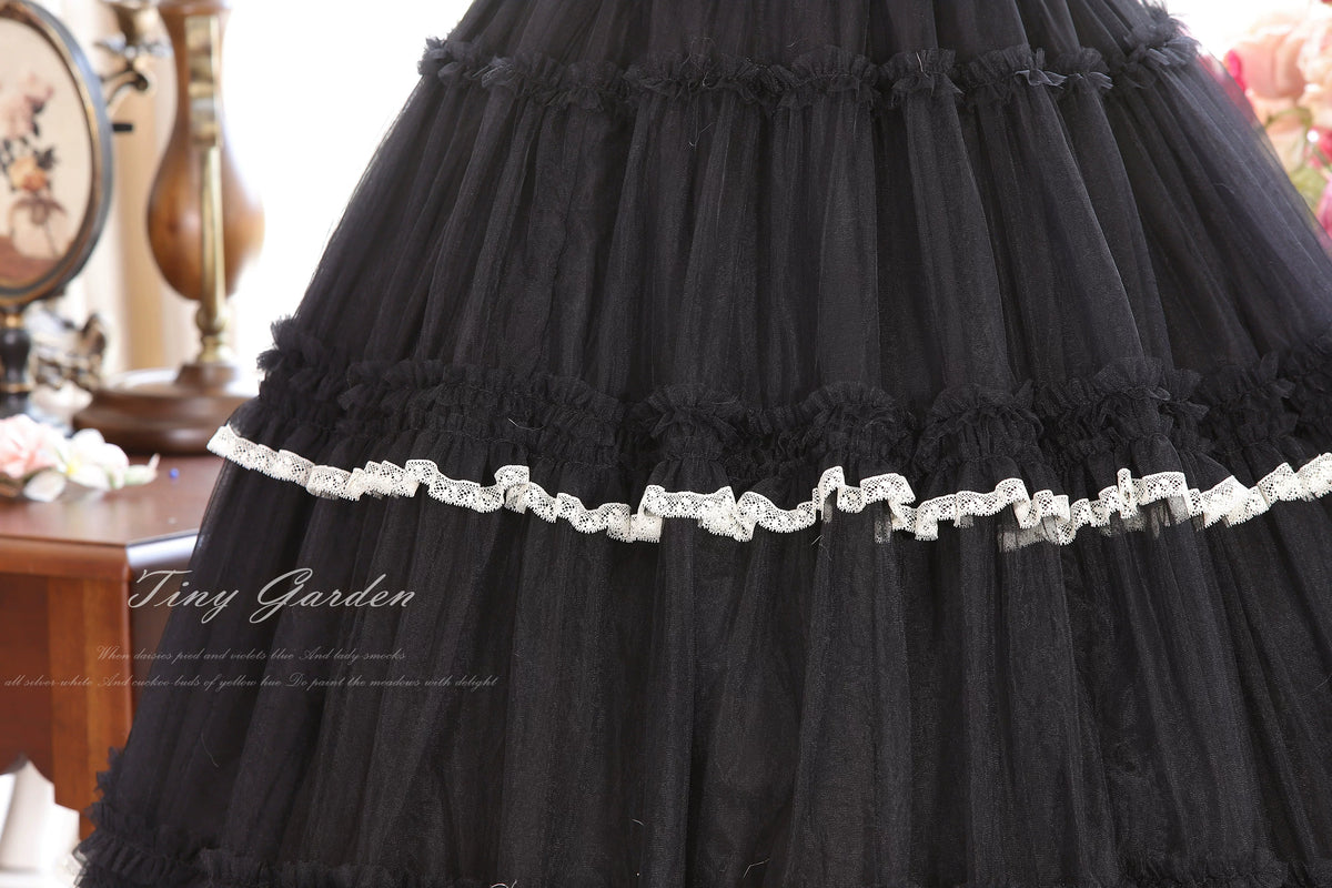 Jardin Garden - Classic Lolita Tulle Underskirt, Tiered Ruffles 45926:868475