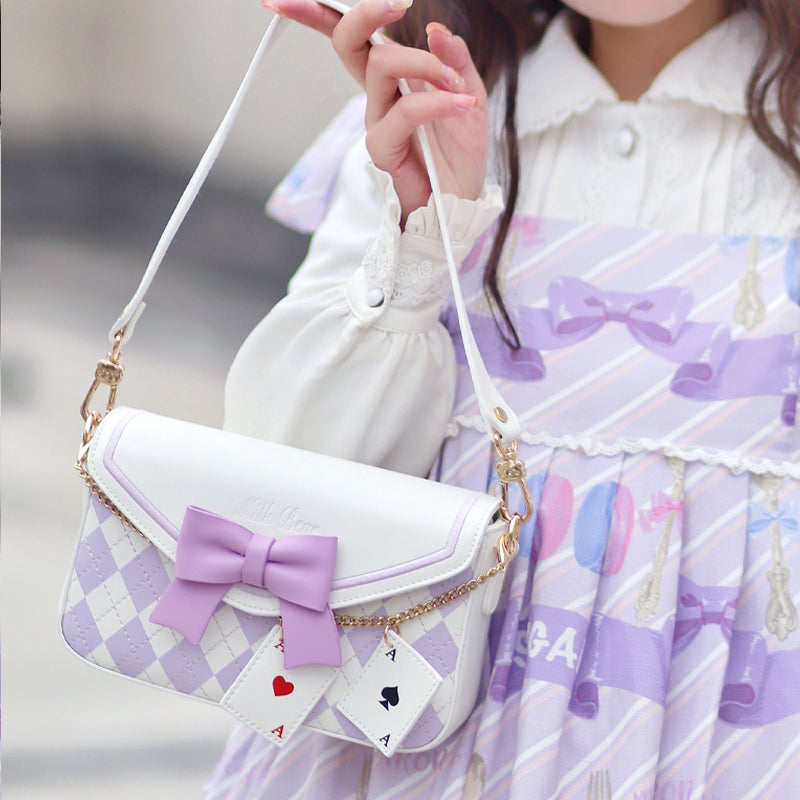 Milk Tea Bear~Sweet Lolita Bowtie Bag purple  