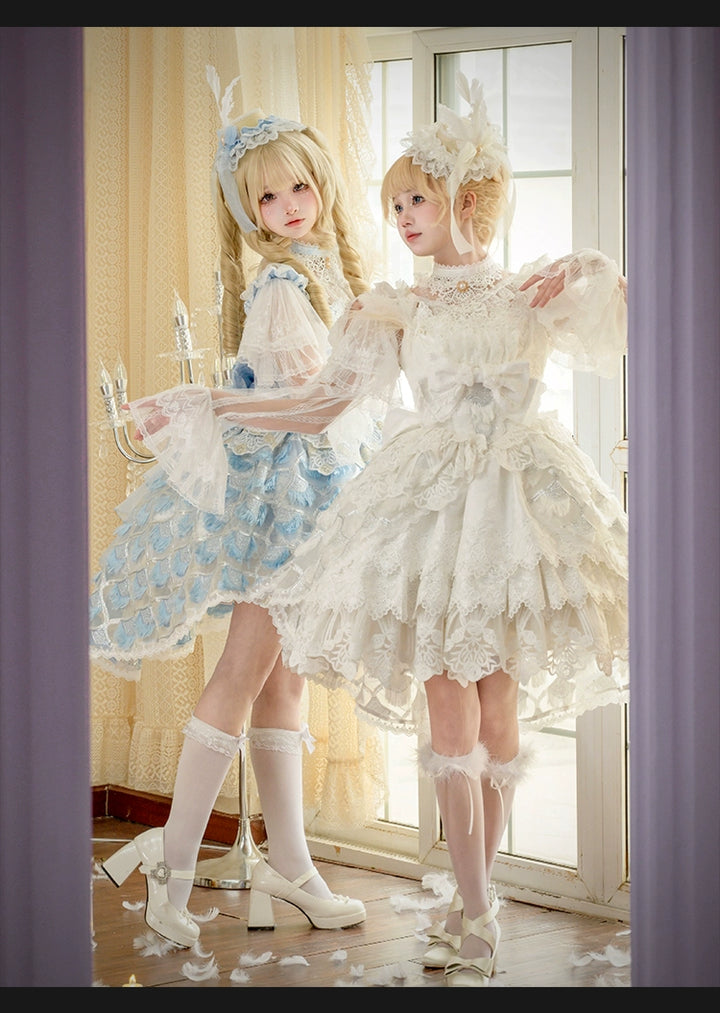 Mewroco~Peacock Feather~Sweet Wedding Lolita JSK Dress Set   