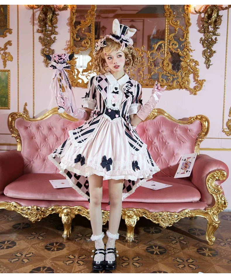 Sakurahime~Werid Theatre~Sweet Lolita Blackpink Stripe OP   