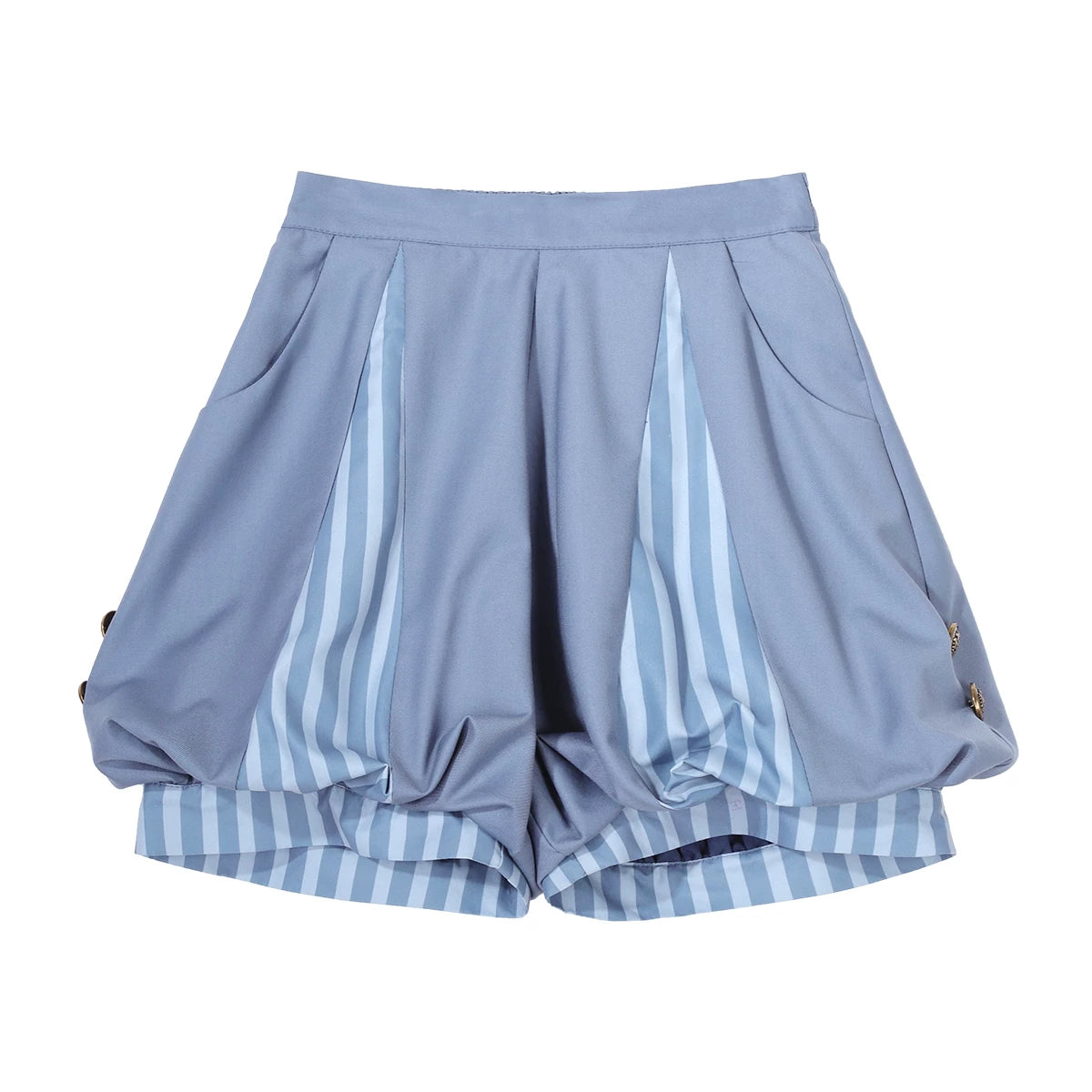 Poem of Wind & Compass - Ouji Lolita Blouse & Faux-Suspender Bloom Shorts Set (L M S XL) 45919:868251