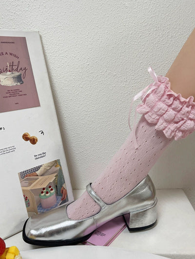 WAGUIR~Sweet Lolita Socks Puff Lace Cream Puff Socks for Spring /Summer   