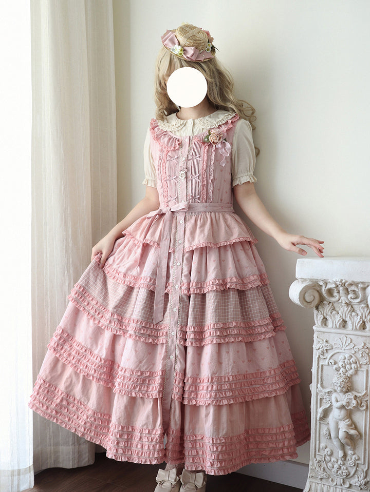 Miss Point~Garden Sunflower~Country Lolita JSK Five-Tiered Open Front Dress