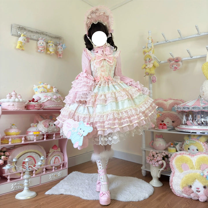 Hanguliang~Star Love Song~Wedding Sweet Lolita JSK Suit Doll-like Dress