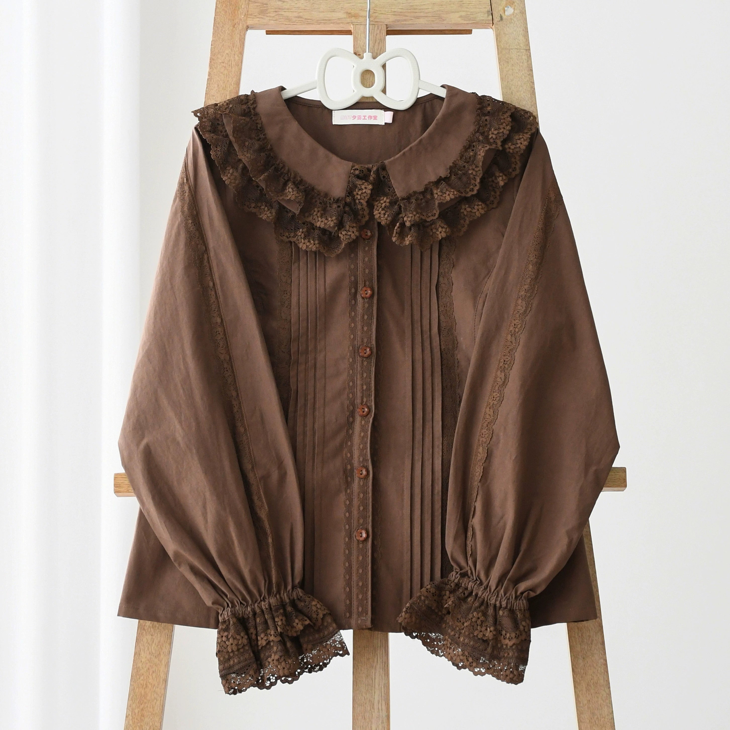 MIST - Hyde Garden - Daily Lolita Shirt Cotton Blouse Long Sleeves (L M S XL) 35152:607310