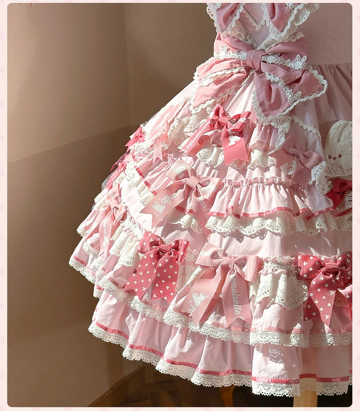 Mademoiselle Pearl~Bow Rabbit~IP Collab Sweet Lolita OP in Multiple Styles 43054:763924