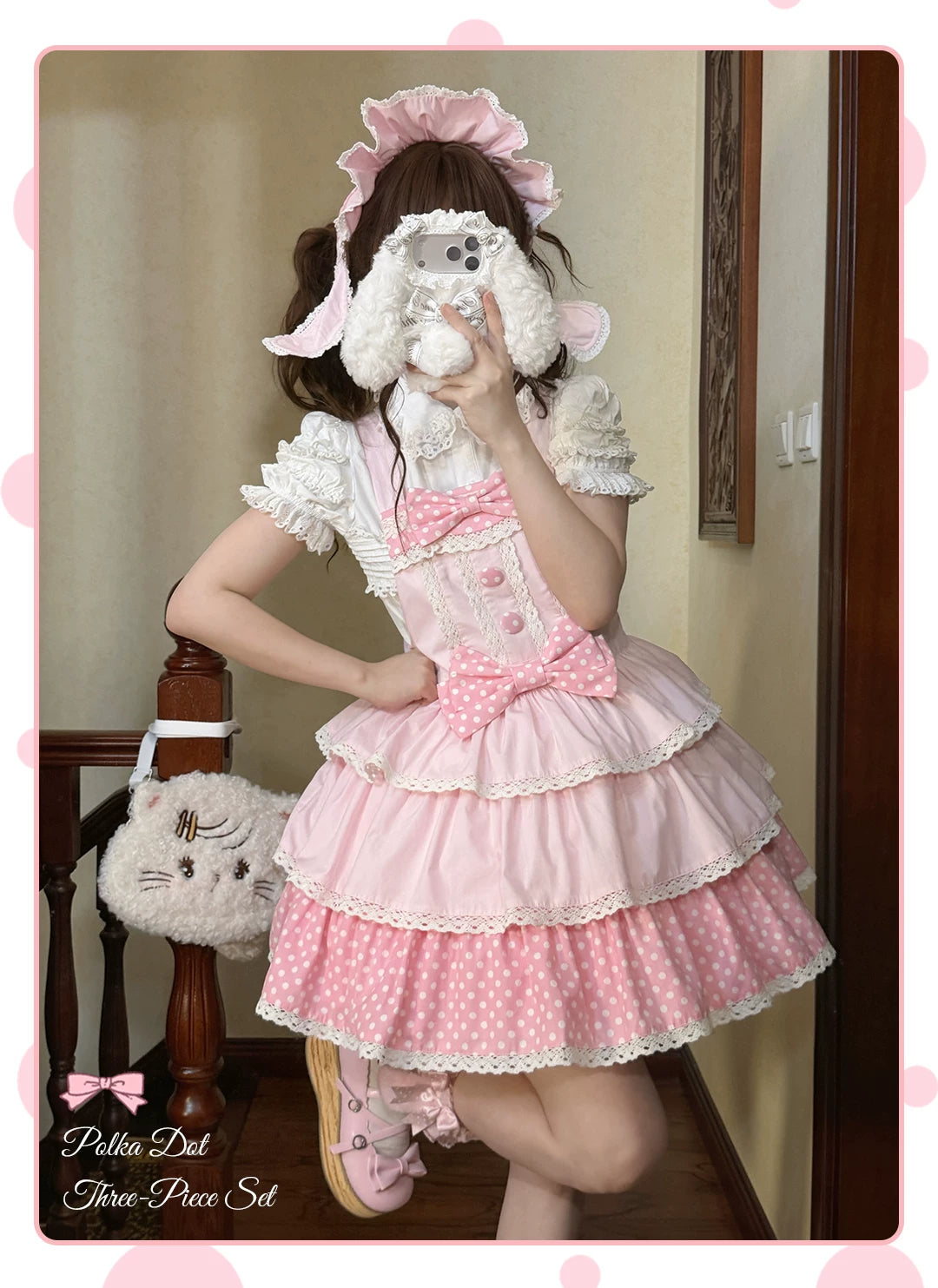Cotton Sweet Lolita Polka Dot JSK & Salopette Dress 45589:853423