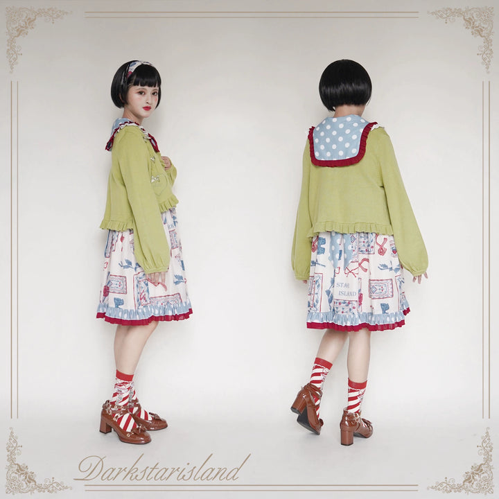 (BFM)Dark Star Island~Sugar Frost~Sweet Lolita Cardigan Knit Embroidered Sweater   