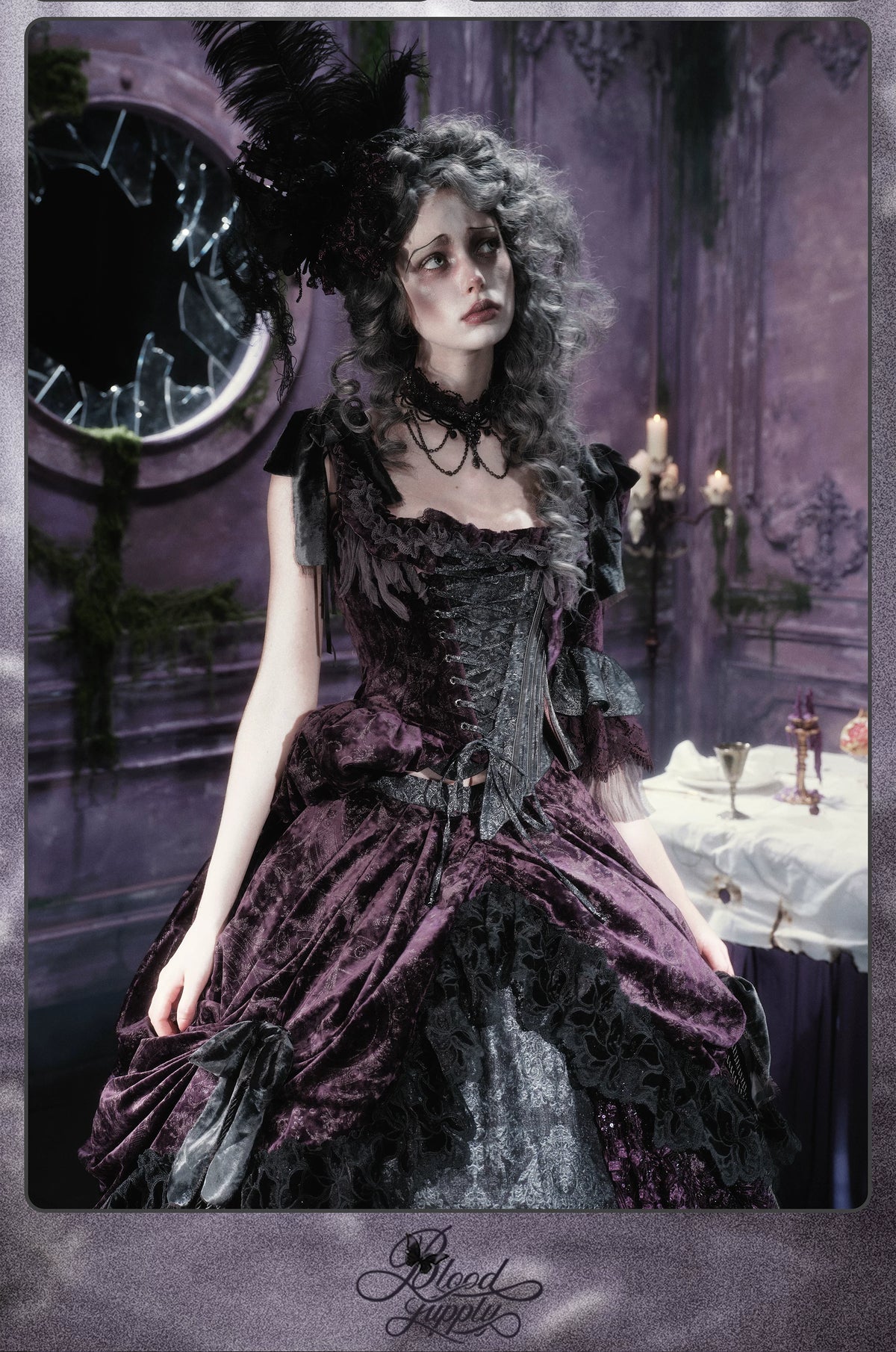 Undead's Gift - Halloween Gothic Corset, Detachable Sleeves 46023:872746